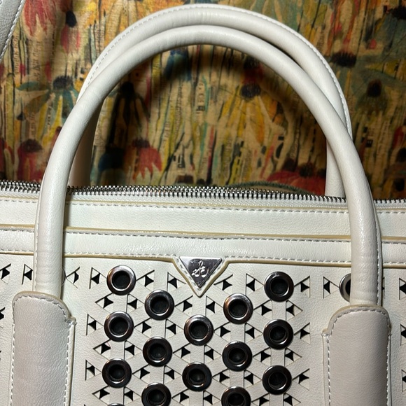 Sam Edelman Satchel Shoulder Crossbody Strap Leather Silver Rivets 10.5”x5.5”x3” - Picture 5 of 16